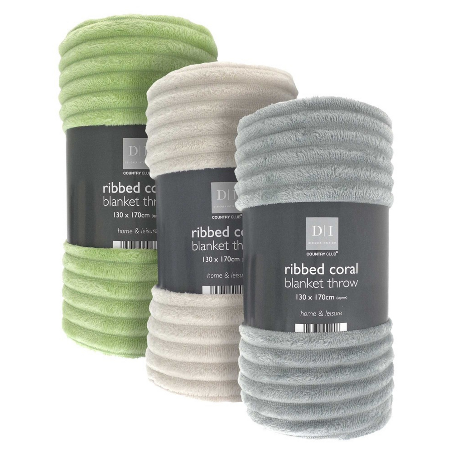 Ribbed Design Blanket Throw 130x170cm Bright Colours