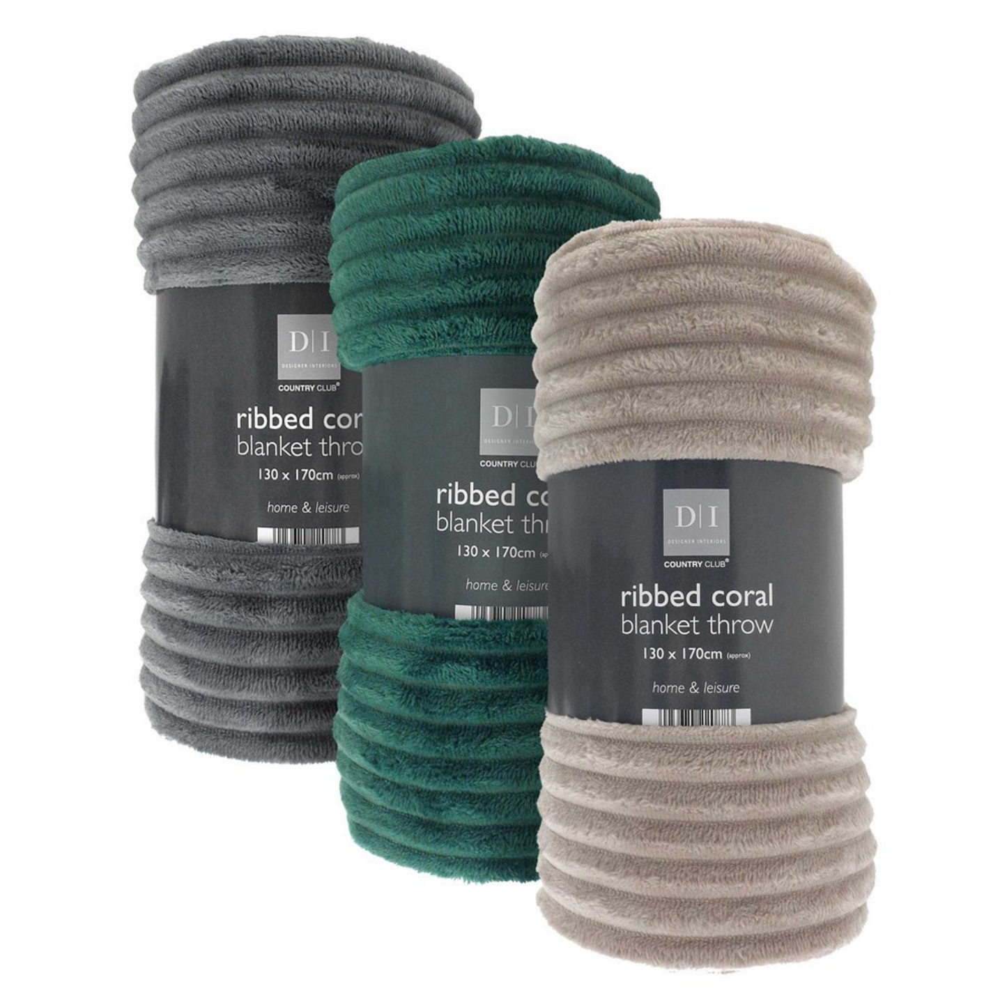 Ribbed Design Blanket Throw 130x170cm Opulent Colours