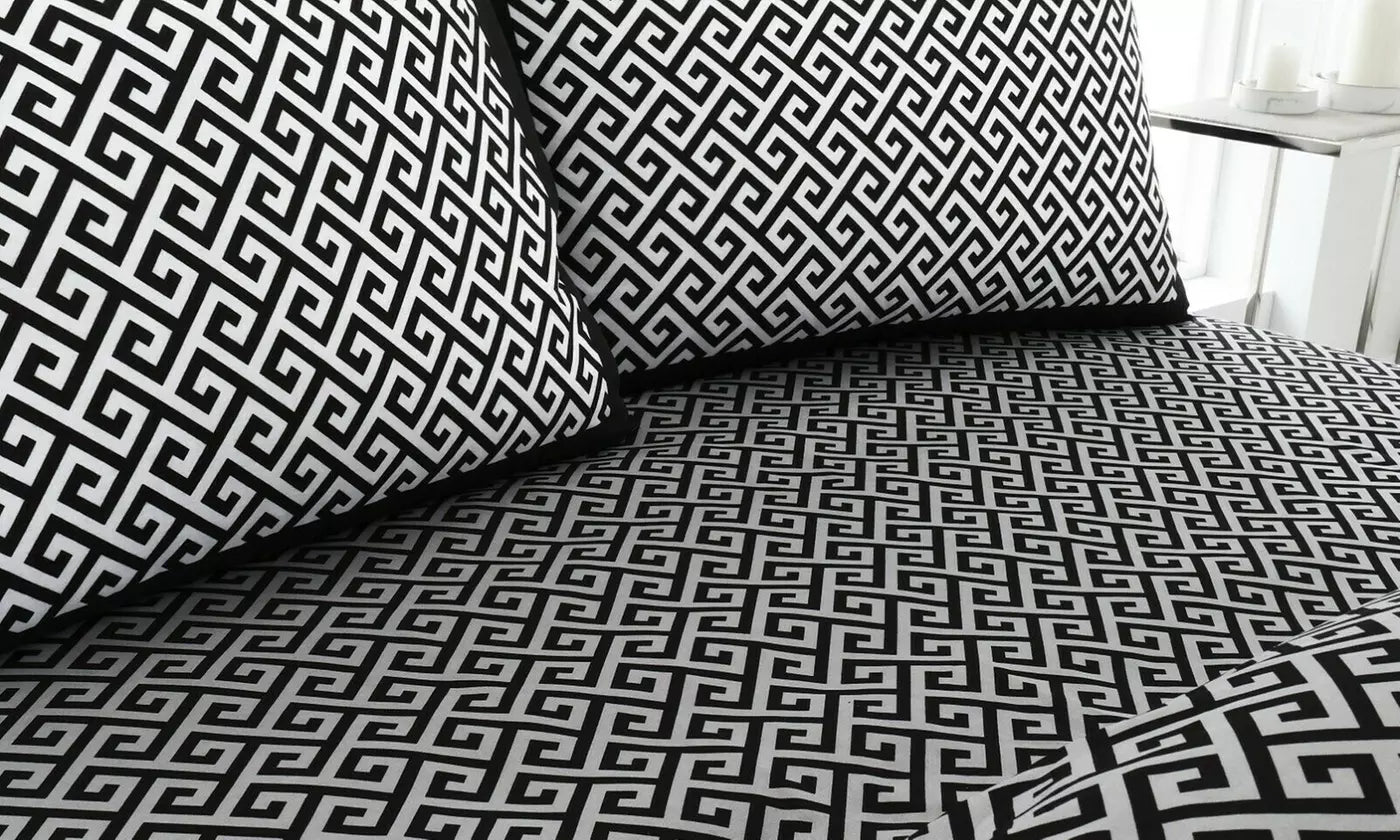 Greek Border Reversible Duvet Set