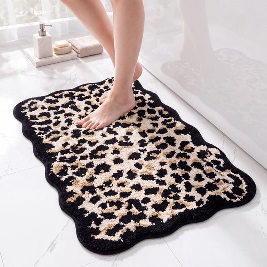 Leopard Print Design Bathroom Rug Bath Mat 50x80cm