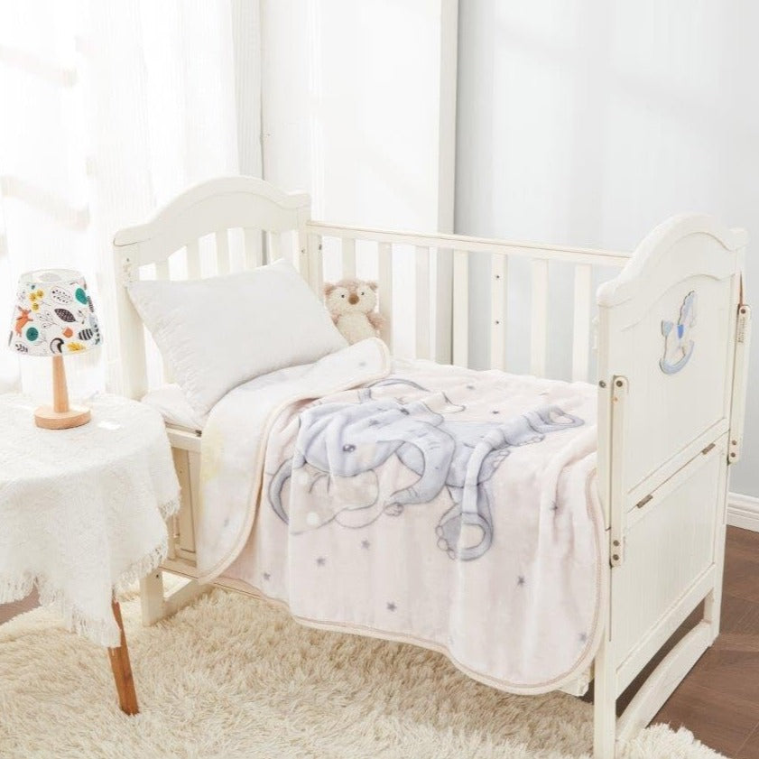 Little Star Elephant Soft Fleece Baby Blanket