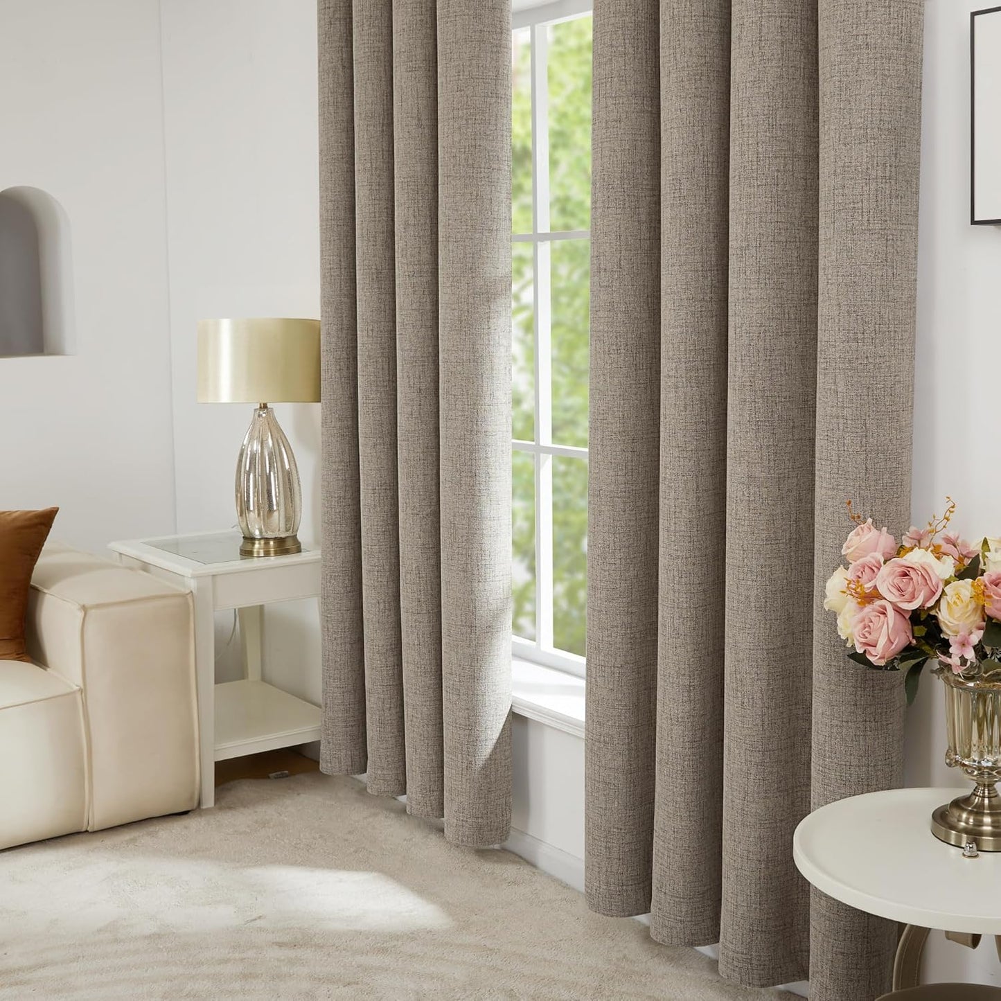 Linen Thermal Blackout Curtain Pair | 2 Colours