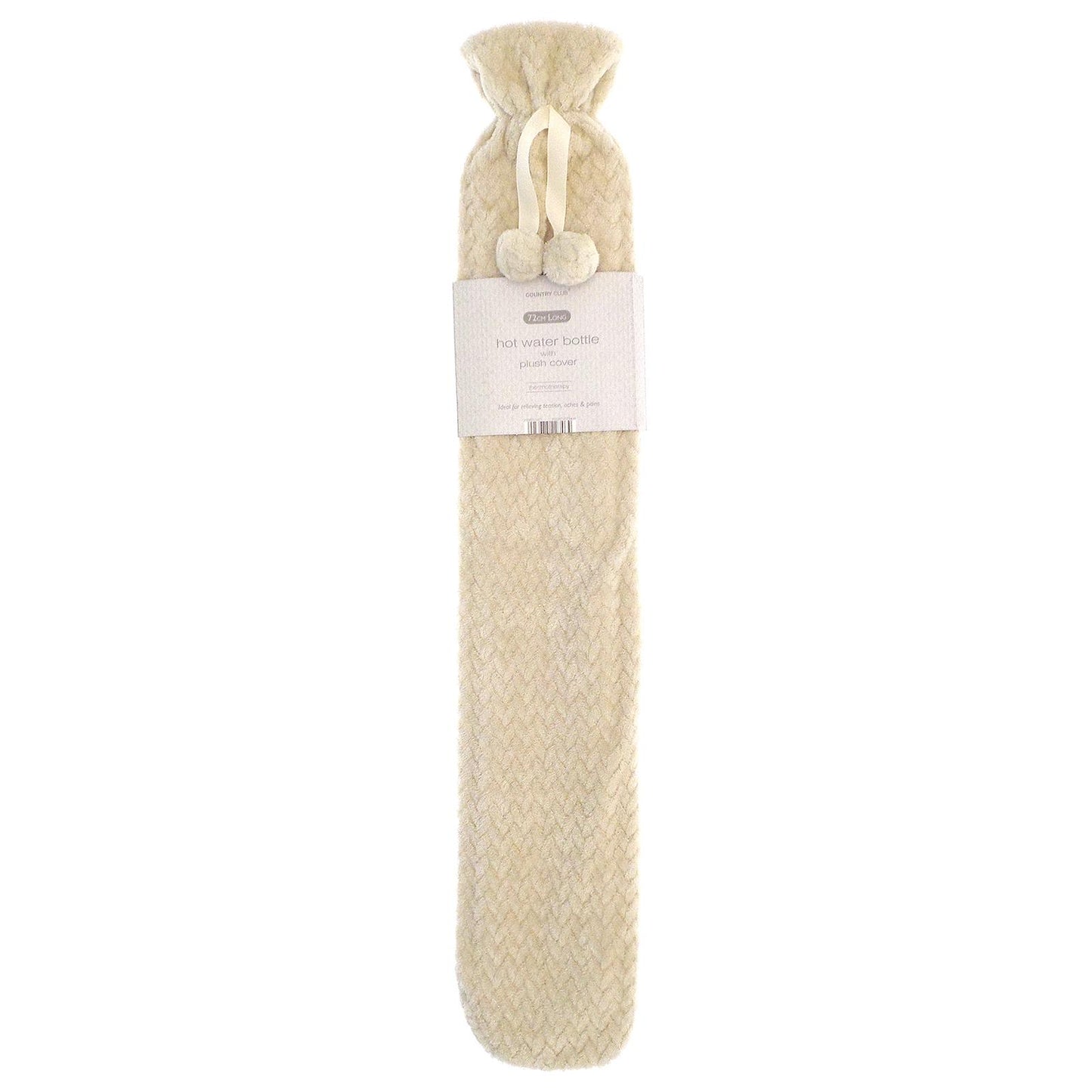Extra Long 2L Hot Water Bottle with Soft Plush Cover