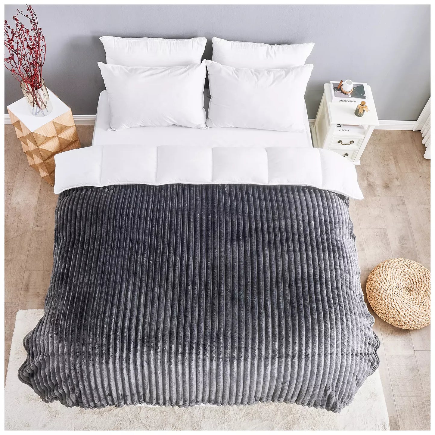 Luxury Jumbo Chunky Cord Velvet Throw
