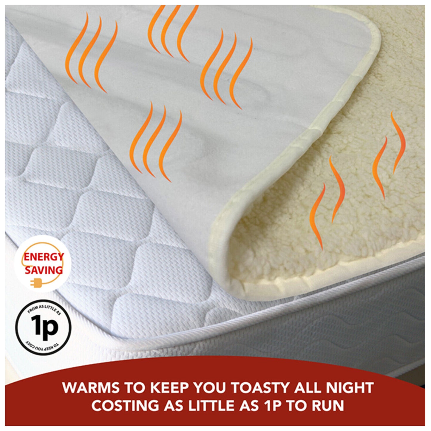 Teddy Fleece Electric Heated Comfort Control Under Blanket