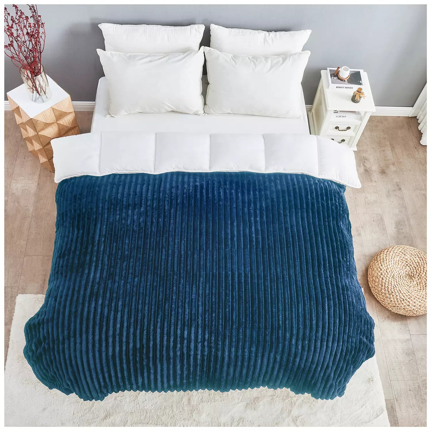Luxury Jumbo Chunky Cord Velvet Throw