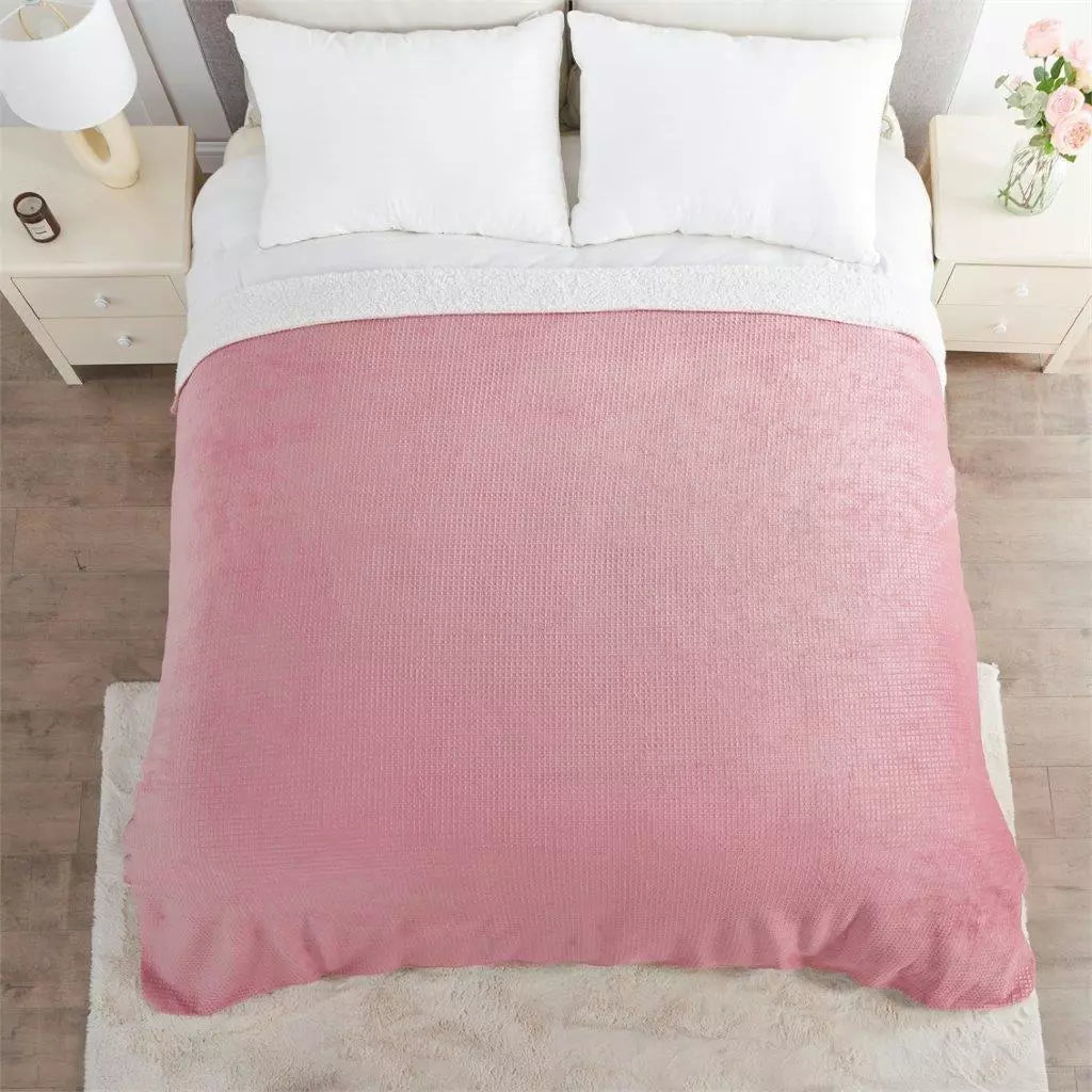 Embossed Flannel Sherpa Throw