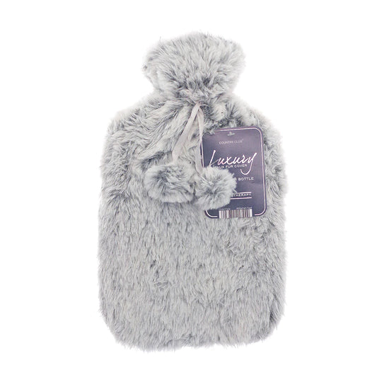 Faux Fur Hot Water Bottles with Removable Cover