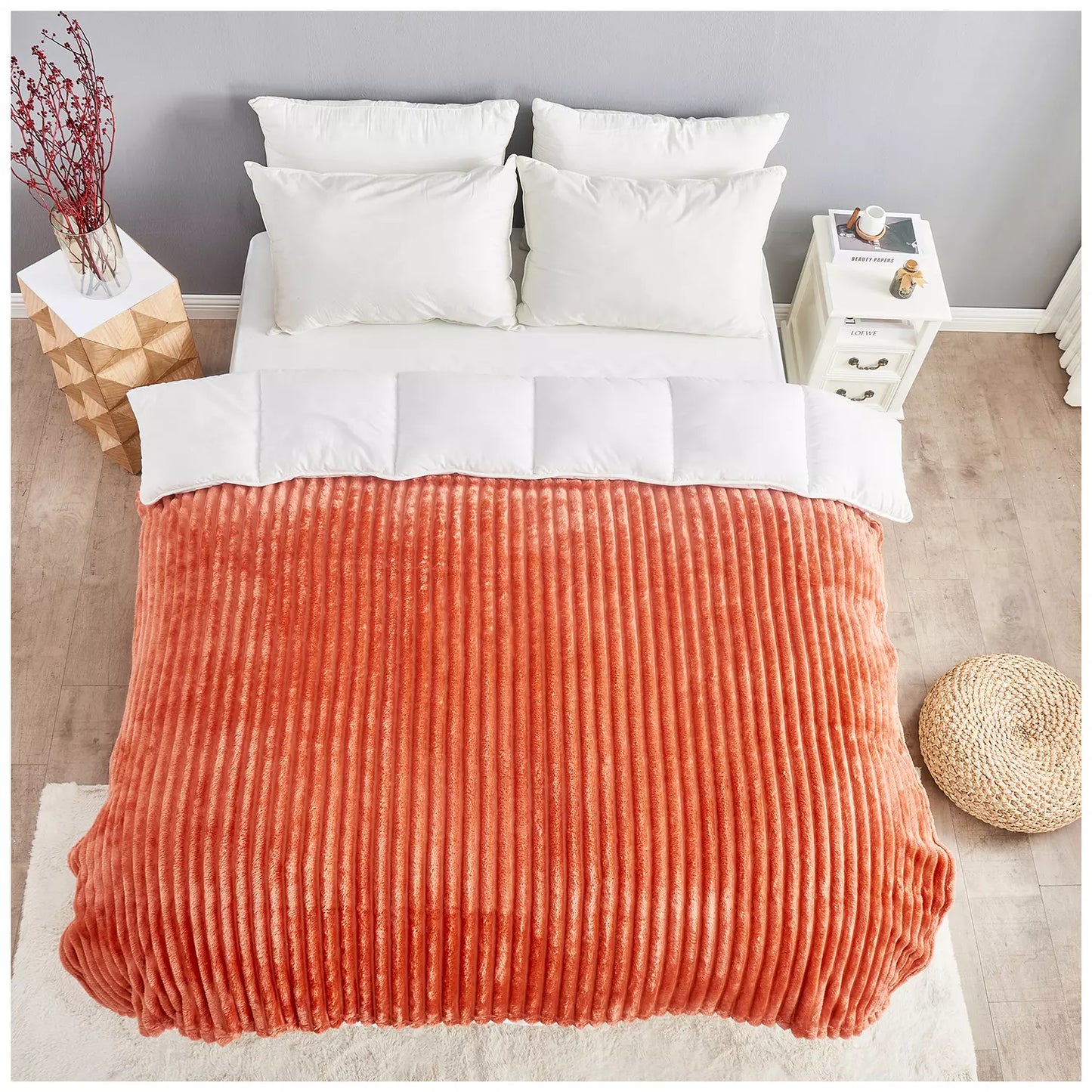 Luxury Jumbo Chunky Cord Velvet Throw