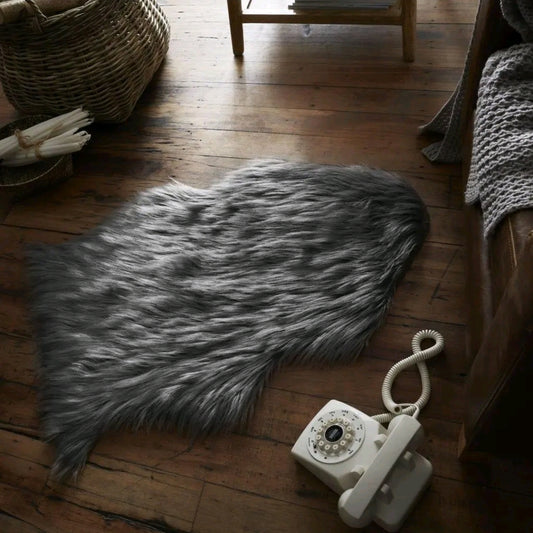 Shaggy Faux Fur Sheepskin Rug 90x60cm
