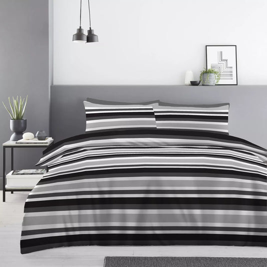 Seth Stripe - Complete Collection Duvet Set With Fitted Sheet