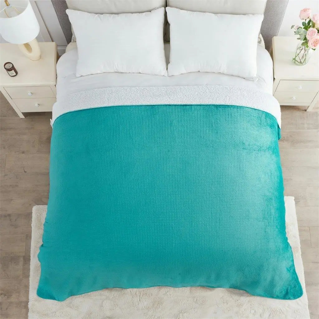 Embossed Flannel Sherpa Throw