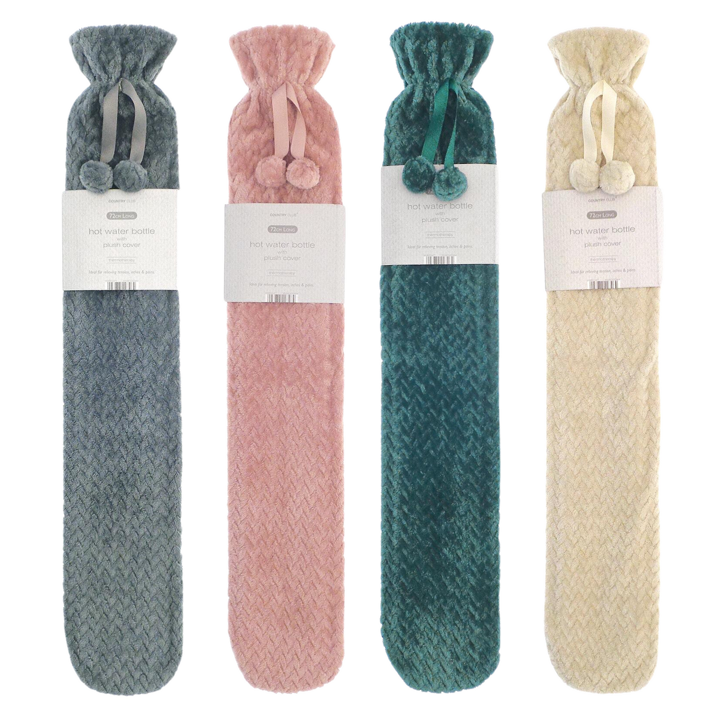 Extra Long 2L Hot Water Bottle with Soft Plush Cover