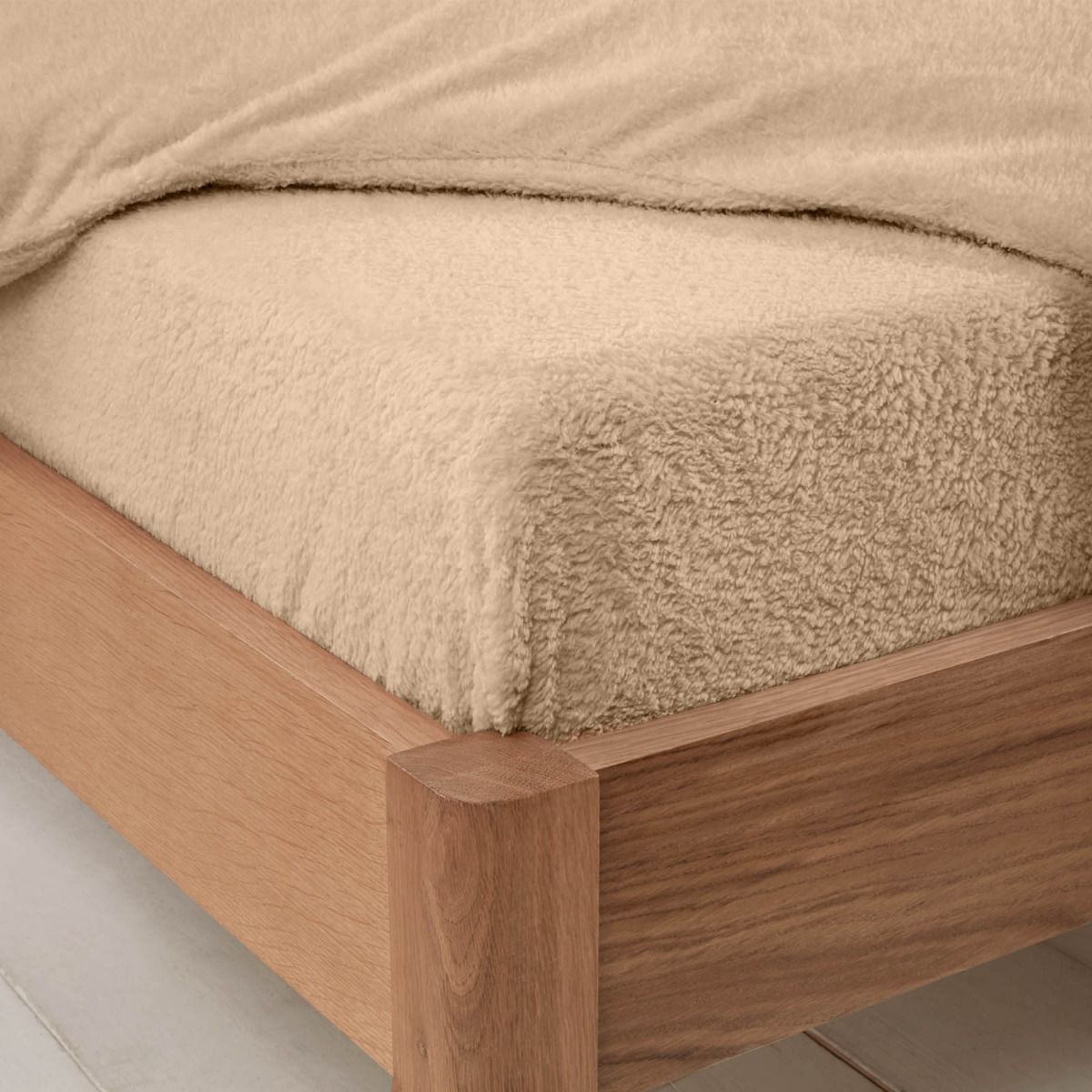 Teddy Fleece Thermal Fitted Sheet Mink Beige