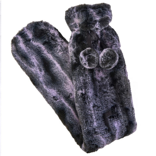 Extra Long Luxury Faux Fur Hot Water Bottle Grey