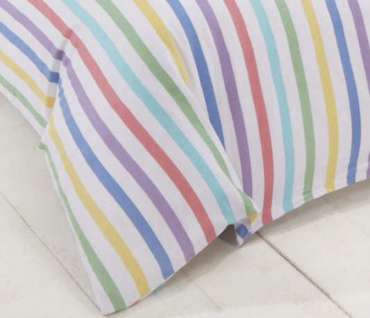 Candy Stripe Flannelette Brushed Cotton Duvet Set