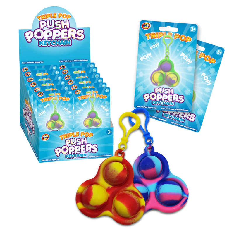 Flexi Tie-Dye 3 Push Pop Dimple Keyring
