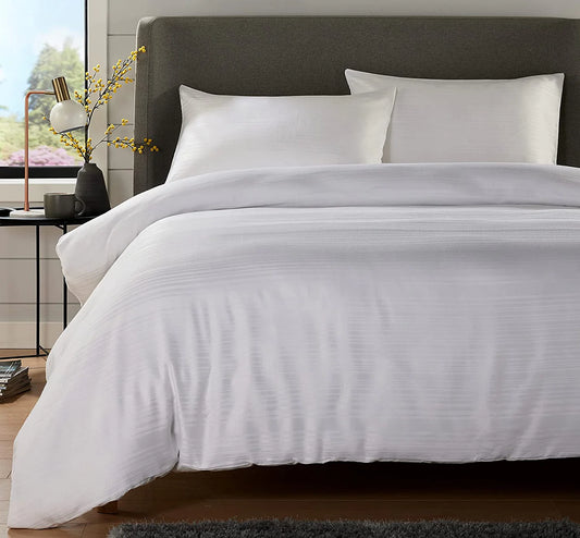 Hotel Grade Stripe Jacquard Duvet Cover Set