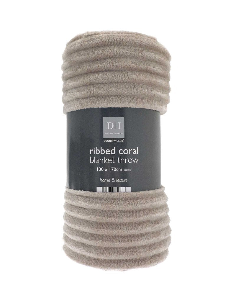 Ribbed Design Blanket Throw 130x170cm Opulent Colours
