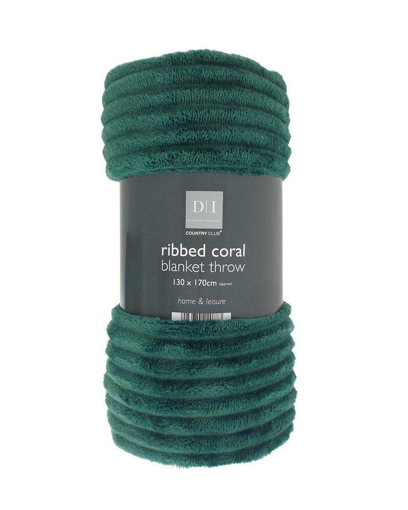 Ribbed Design Blanket Throw 130x170cm Opulent Colours