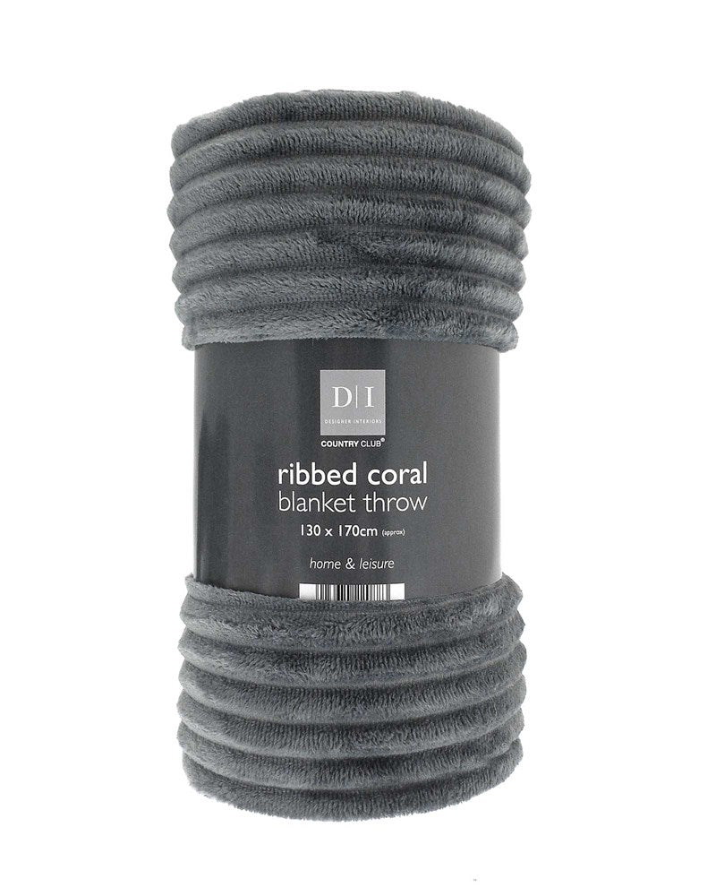 Ribbed Design Blanket Throw 130x170cm Opulent Colours