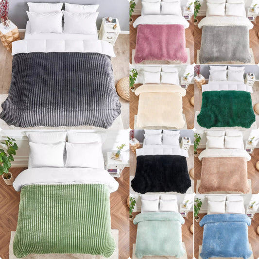 Luxury Jumbo Chunky Cord Velvet Ribbed Throw