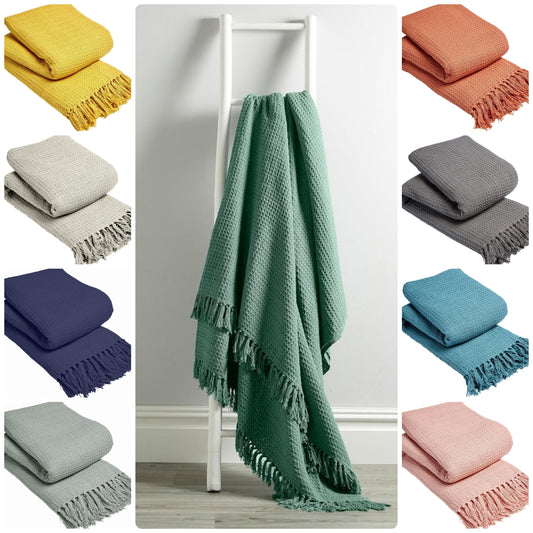Lisbon Honeycomb Throw 100% Cotton