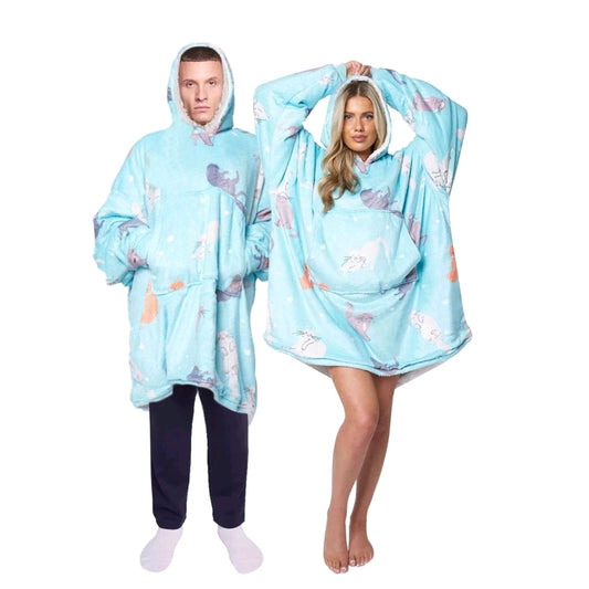 Extra Thick Oversized Sherpa Fleece Hoodie Blanket