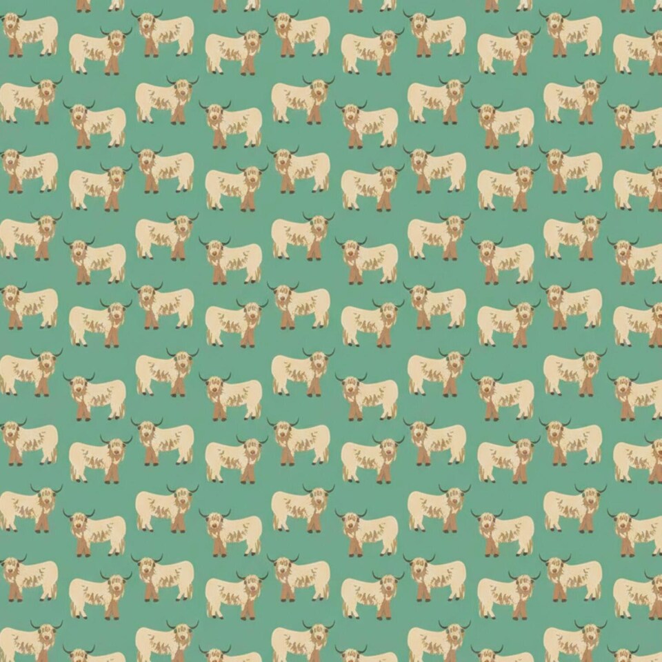 Highland Cow Blanket Flannel Throw - Green