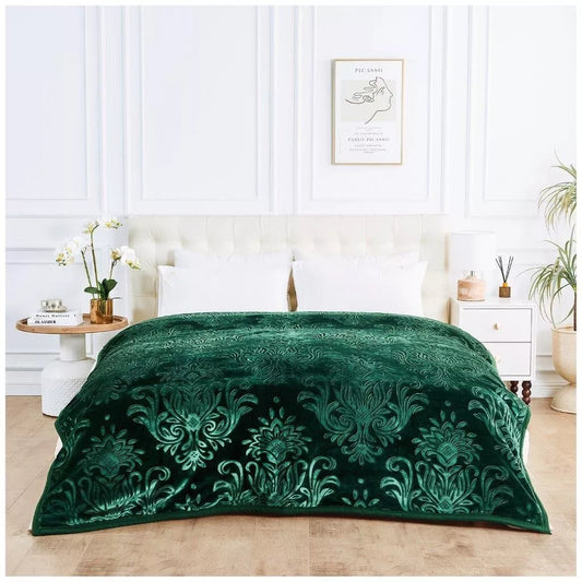 Emerald Green Rashel 4kg Soft Embossed Heavyweight Blanket