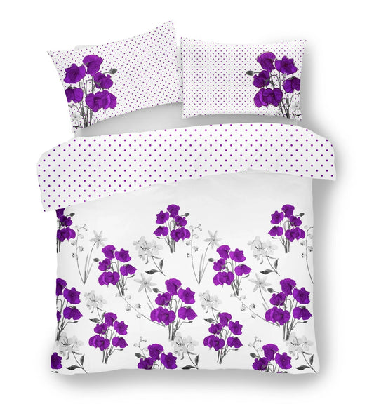Purple Poppy Floral Reversible Duvet Set