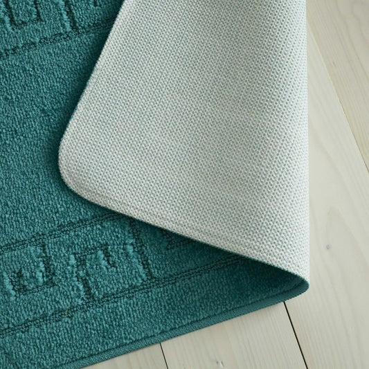 Jacquard 2pc Greek Border Non-Slip Bath Mat and Pedestal Set