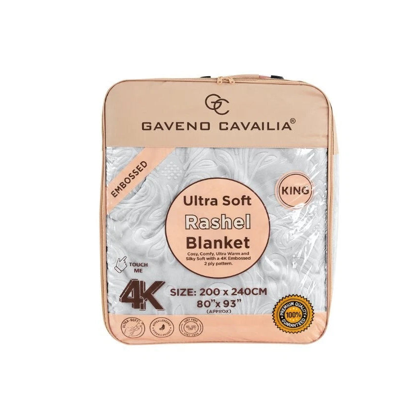 Silver Rashel 4kg Soft Embossed Heavyweight Blanket