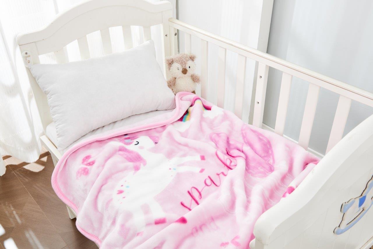 Pink Unicorn Soft Fleece Baby Blanket