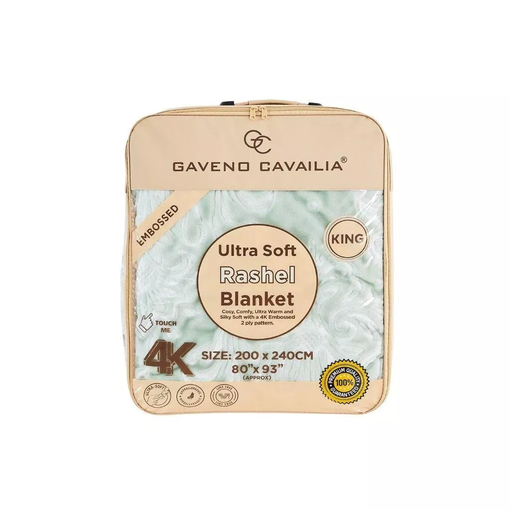 Sage Green Rashel 4kg Soft Embossed Heavyweight Blanket