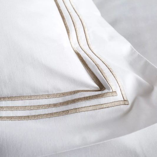Devore Luxury Hotel Duvet Set with Latte Embroidery Trim