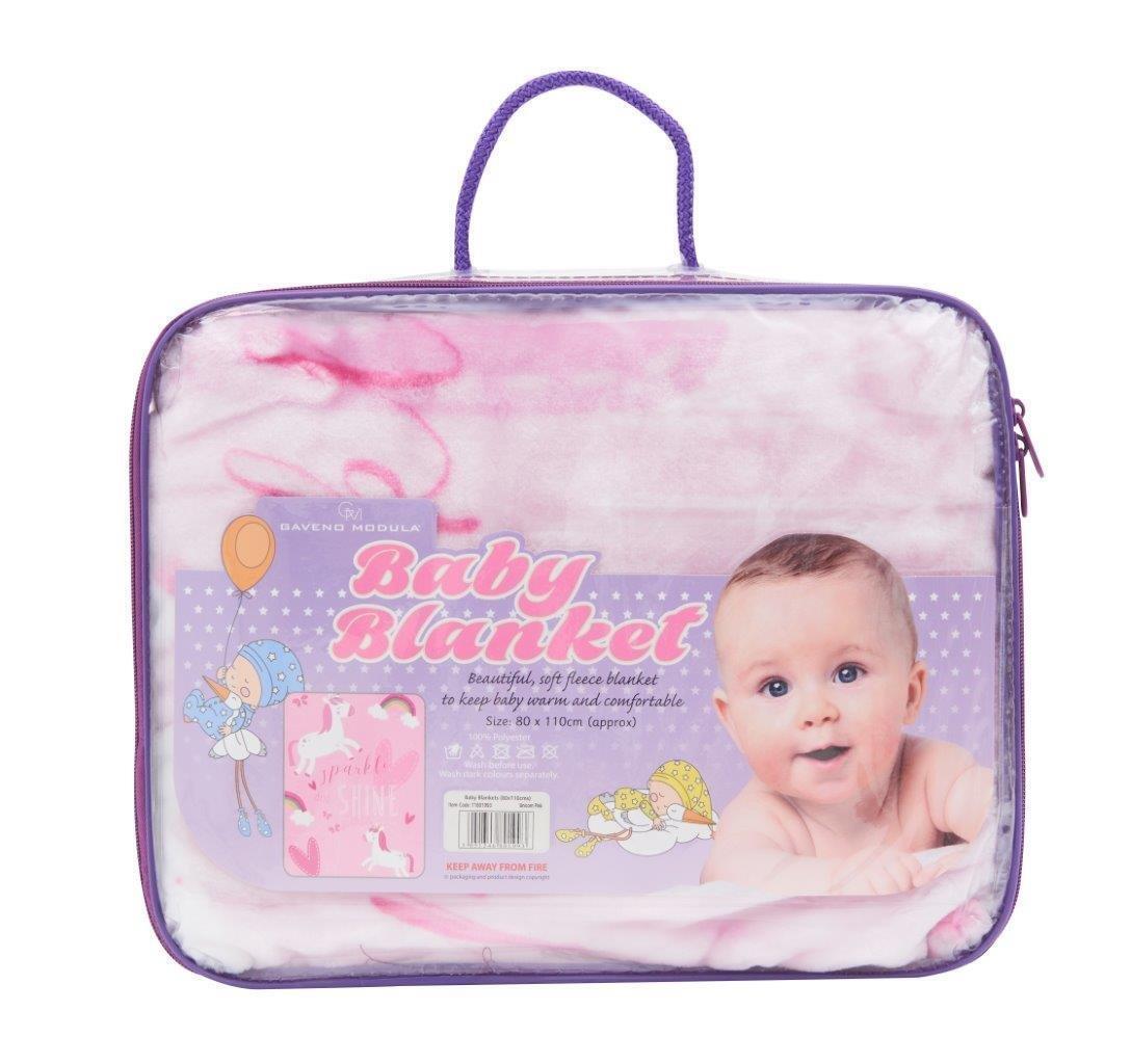 Pink Unicorn Soft Fleece Baby Blanket