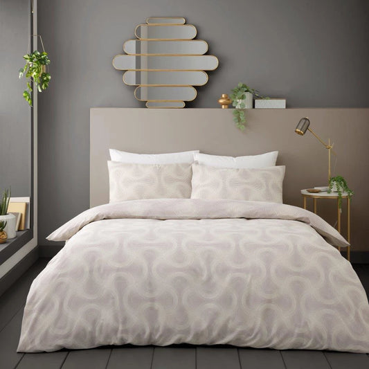 Neutral Geometric Arches Reversible Duvet Set