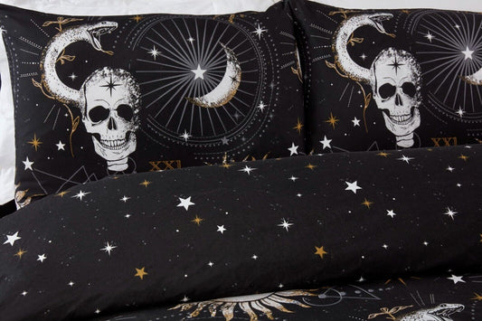 Skull and Tarot Reversible Gothic Duvet Set