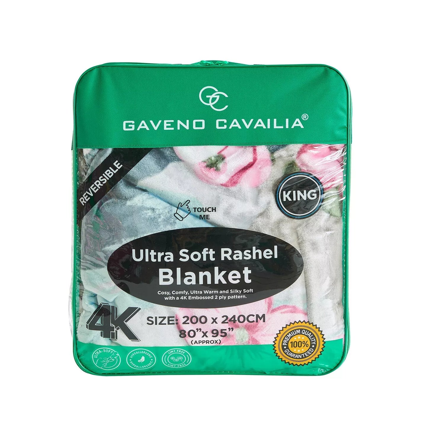 Floral Brown and Blue Reversible 4KG Soft Embossed Heavyweight Blanket