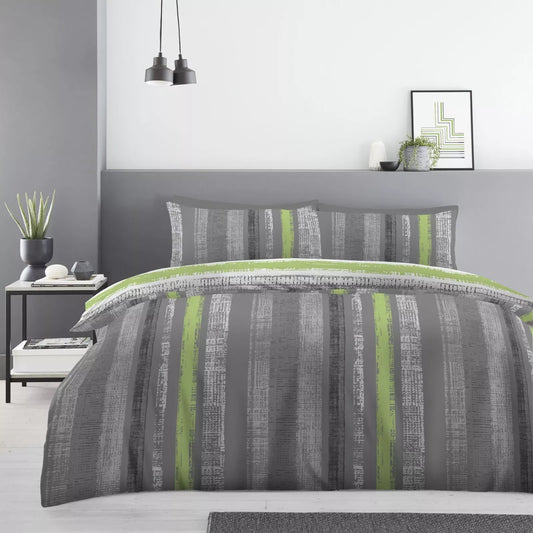 Ezra Stripe - Complete Collection Duvet Set With Fitted Sheet