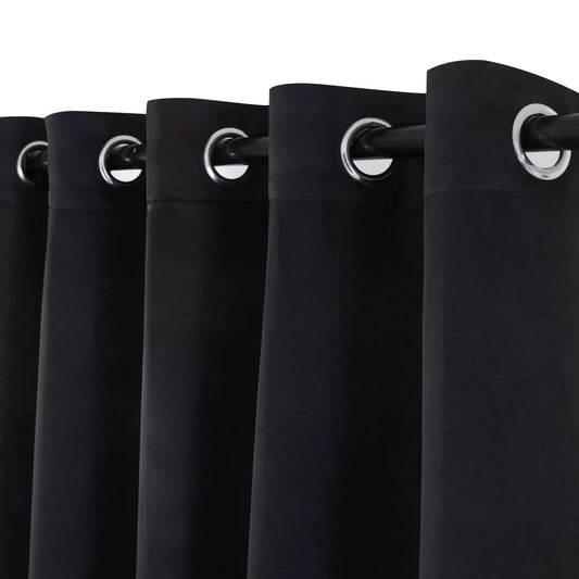 Black Thermal Blackout Curtain Pair