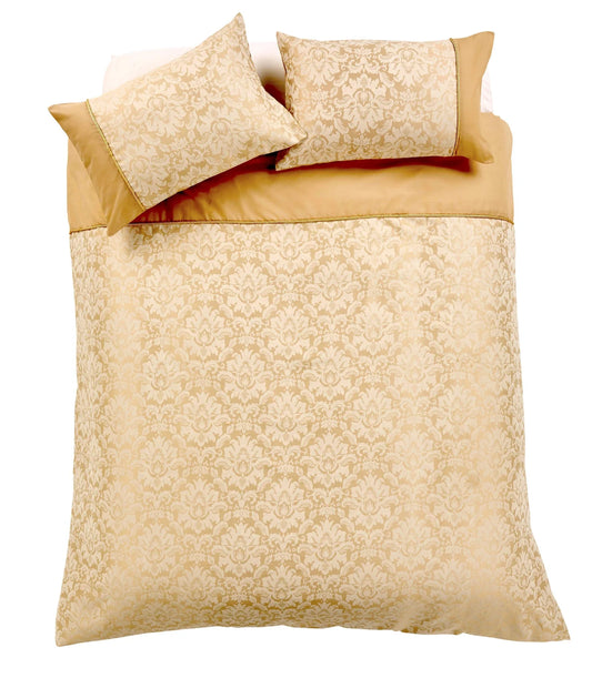 Damask Jacquard Duvet Set - Gold
