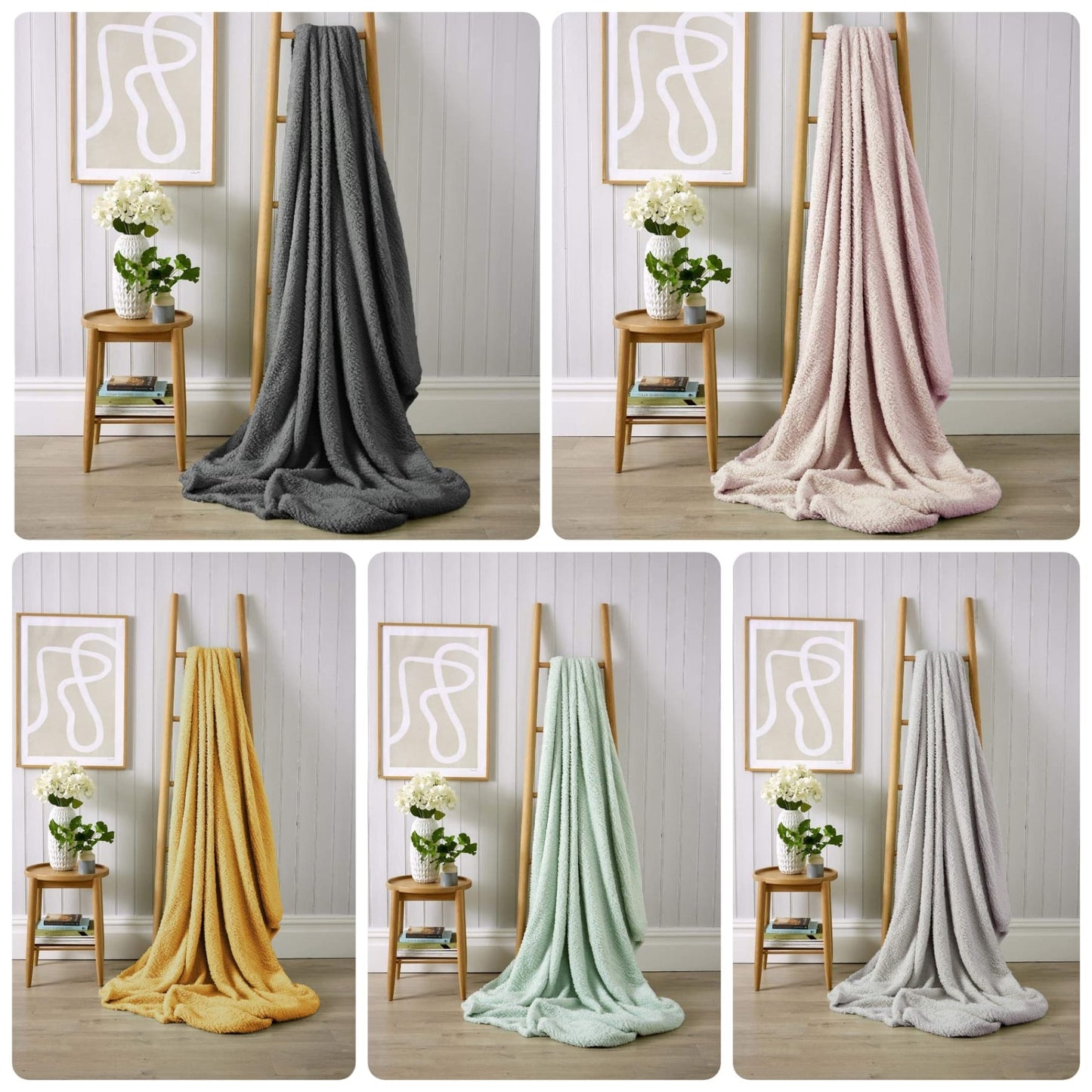 Sherpa Teddy Fleece Throw