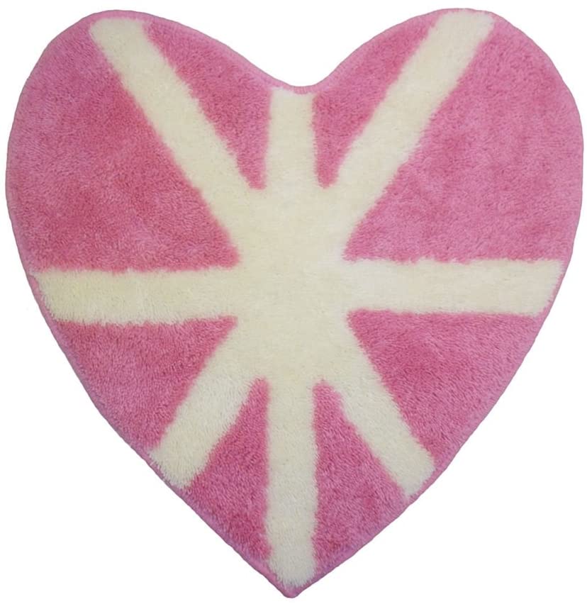 Catherine Lansfield Bedroom Non Slip Rug 60cm x 60cm Pink Heart