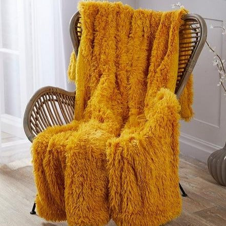 Hug & Snug Super Soft Shaggy Throw Ochre