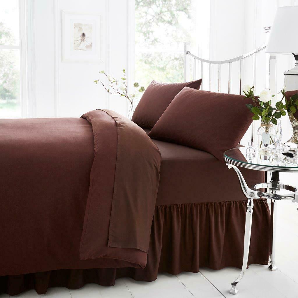 Easycare Percale Fitted Valance Frilled Sheet - Various Colours