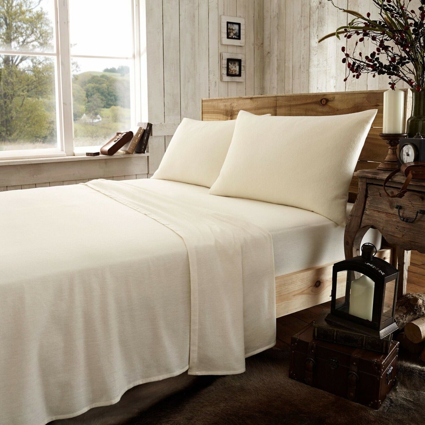 Flannelette Fitted Sheet Soft & Cosy Brushed Cotton - Various Colours