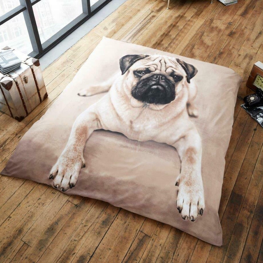 Pug Dog Faux Fur Super Soft Throw