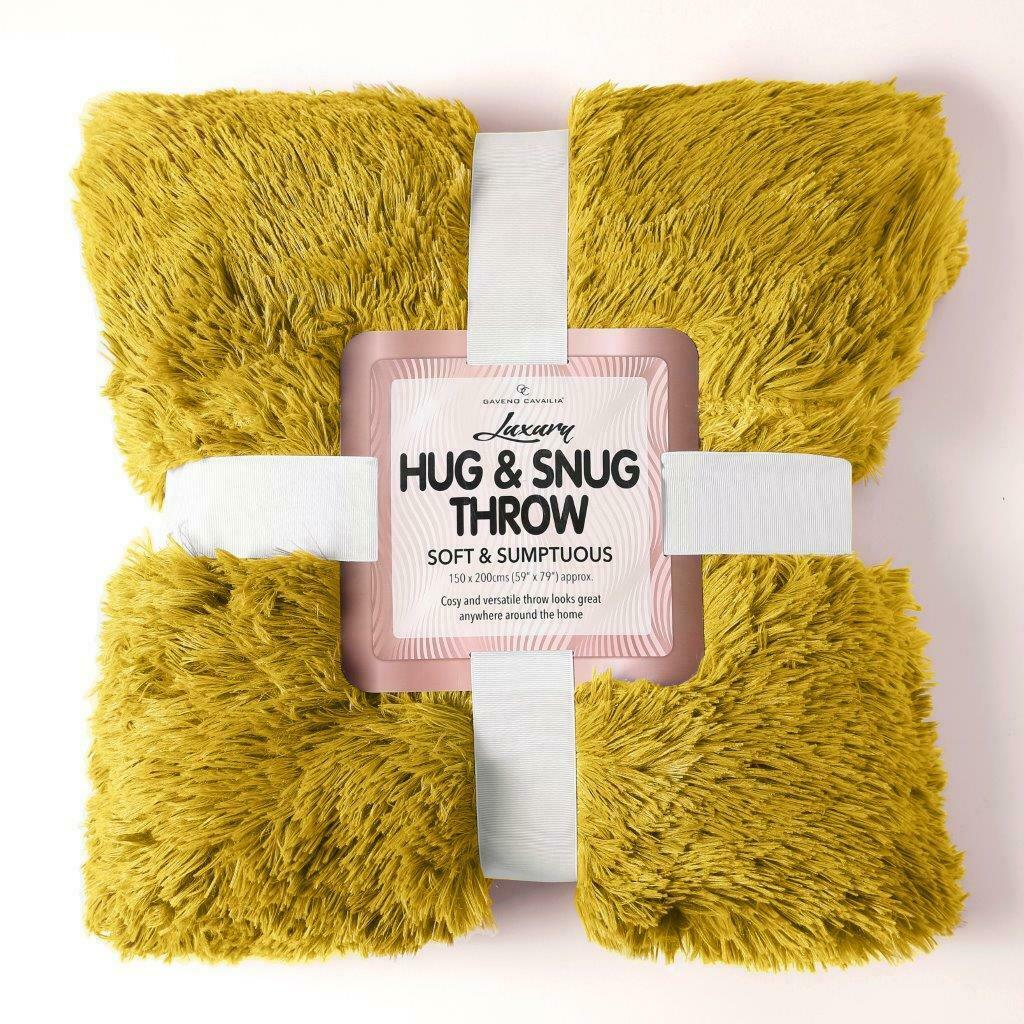 Hug & Snug Super Soft Shaggy Throw Ochre